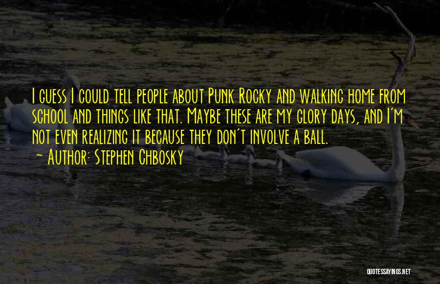 Stephen Chbosky Quotes: I Guess I Could Tell People About Punk Rocky And Walking Home From School And Things Like That. Maybe These