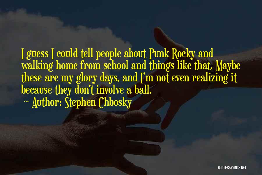 Stephen Chbosky Quotes: I Guess I Could Tell People About Punk Rocky And Walking Home From School And Things Like That. Maybe These