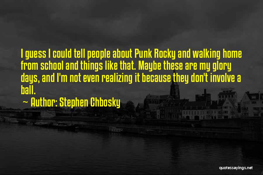 Stephen Chbosky Quotes: I Guess I Could Tell People About Punk Rocky And Walking Home From School And Things Like That. Maybe These