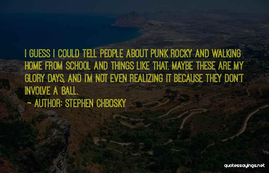 Stephen Chbosky Quotes: I Guess I Could Tell People About Punk Rocky And Walking Home From School And Things Like That. Maybe These