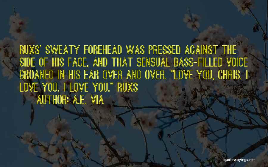 A.E. Via Quotes: Ruxs' Sweaty Forehead Was Pressed Against The Side Of His Face, And That Sensual Bass-filled Voice Groaned In His Ear