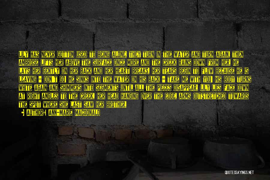 Ann-Marie MacDonald Quotes: Lily Has Never Gotton Used To Being Alone. They Turn In The Water And Turn Again, Then Ambrose Lifts Her