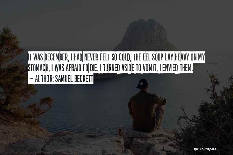 Samuel Beckett Quotes: It Was December, I Had Never Felt So Cold, The Eel Soup Lay Heavy On My Stomach, I Was Afraid