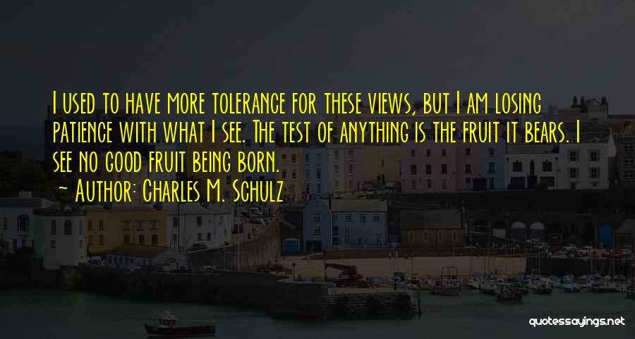 Charles M. Schulz Quotes: I Used To Have More Tolerance For These Views, But I Am Losing Patience With What I See. The Test