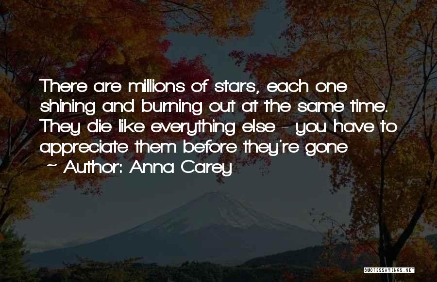 Anna Carey Quotes: There Are Millions Of Stars, Each One Shining And Burning Out At The Same Time. They Die Like Everything Else