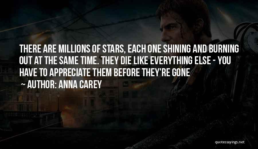 Anna Carey Quotes: There Are Millions Of Stars, Each One Shining And Burning Out At The Same Time. They Die Like Everything Else