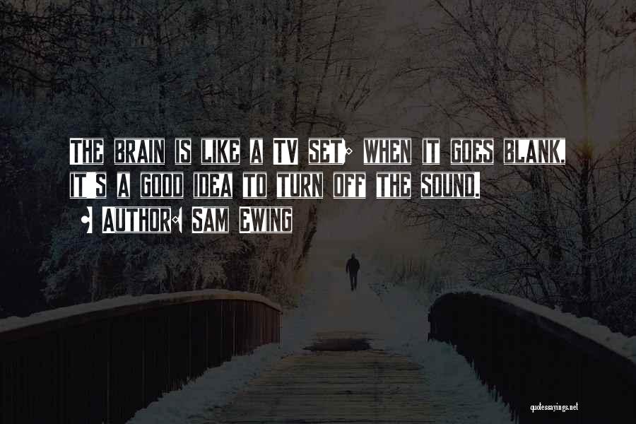 Sam Ewing Quotes: The Brain Is Like A Tv Set; When It Goes Blank, It's A Good Idea To Turn Off The Sound.