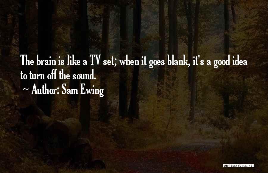 Sam Ewing Quotes: The Brain Is Like A Tv Set; When It Goes Blank, It's A Good Idea To Turn Off The Sound.