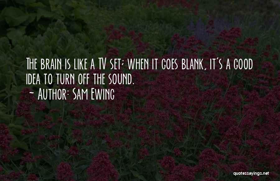 Sam Ewing Quotes: The Brain Is Like A Tv Set; When It Goes Blank, It's A Good Idea To Turn Off The Sound.