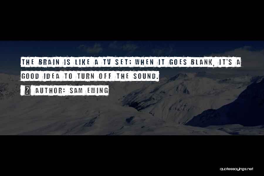 Sam Ewing Quotes: The Brain Is Like A Tv Set; When It Goes Blank, It's A Good Idea To Turn Off The Sound.