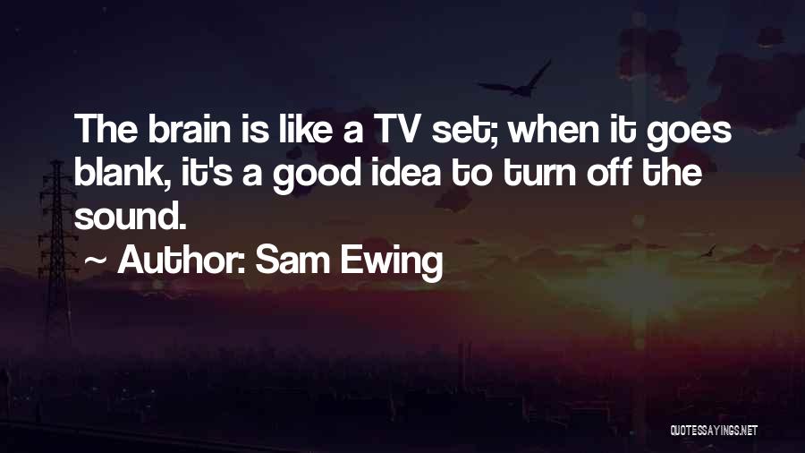 Sam Ewing Quotes: The Brain Is Like A Tv Set; When It Goes Blank, It's A Good Idea To Turn Off The Sound.