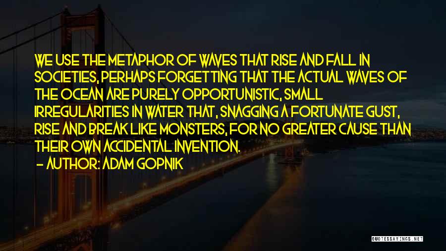 Adam Gopnik Quotes: We Use The Metaphor Of Waves That Rise And Fall In Societies, Perhaps Forgetting That The Actual Waves Of The