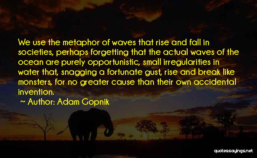 Adam Gopnik Quotes: We Use The Metaphor Of Waves That Rise And Fall In Societies, Perhaps Forgetting That The Actual Waves Of The