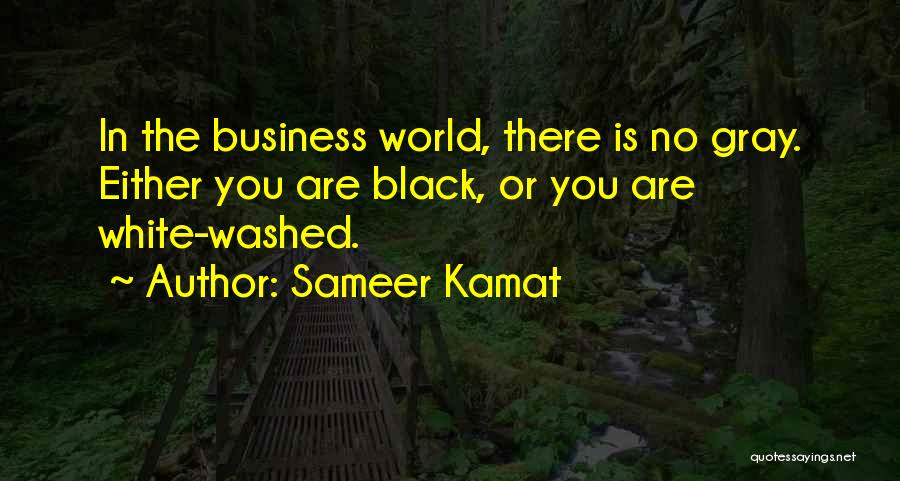 Sameer Kamat Quotes: In The Business World, There Is No Gray. Either You Are Black, Or You Are White-washed.