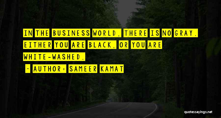 Sameer Kamat Quotes: In The Business World, There Is No Gray. Either You Are Black, Or You Are White-washed.