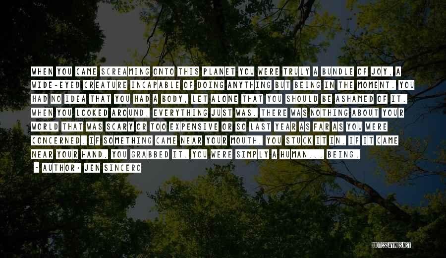 Jen Sincero Quotes: When You Came Screaming Onto This Planet You Were Truly A Bundle Of Joy, A Wide-eyed Creature Incapable Of Doing