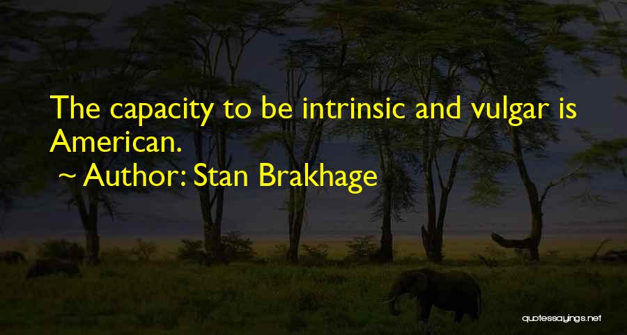 Stan Brakhage Quotes: The Capacity To Be Intrinsic And Vulgar Is American.