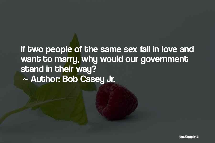 Bob Casey Jr. Quotes: If Two People Of The Same Sex Fall In Love And Want To Marry, Why Would Our Government Stand In