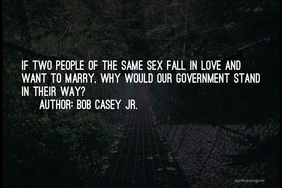 Bob Casey Jr. Quotes: If Two People Of The Same Sex Fall In Love And Want To Marry, Why Would Our Government Stand In