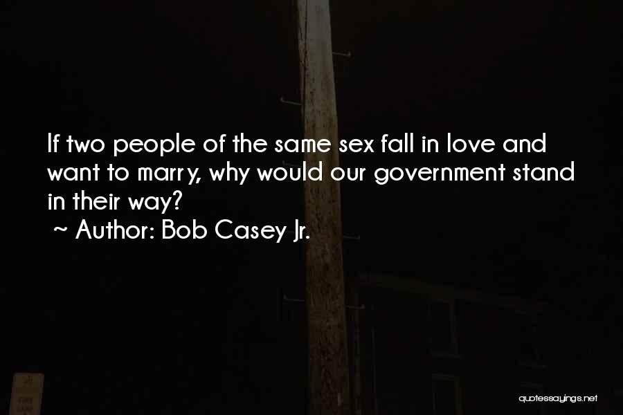 Bob Casey Jr. Quotes: If Two People Of The Same Sex Fall In Love And Want To Marry, Why Would Our Government Stand In