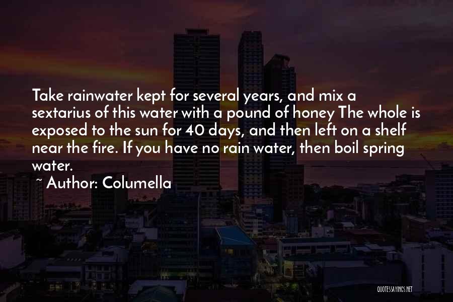 Columella Quotes: Take Rainwater Kept For Several Years, And Mix A Sextarius Of This Water With A Pound Of Honey The Whole