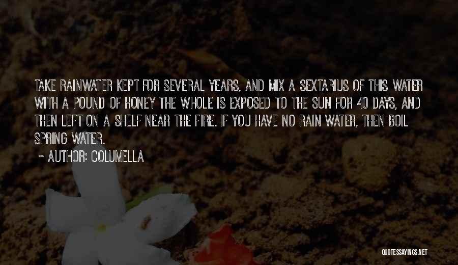 Columella Quotes: Take Rainwater Kept For Several Years, And Mix A Sextarius Of This Water With A Pound Of Honey The Whole