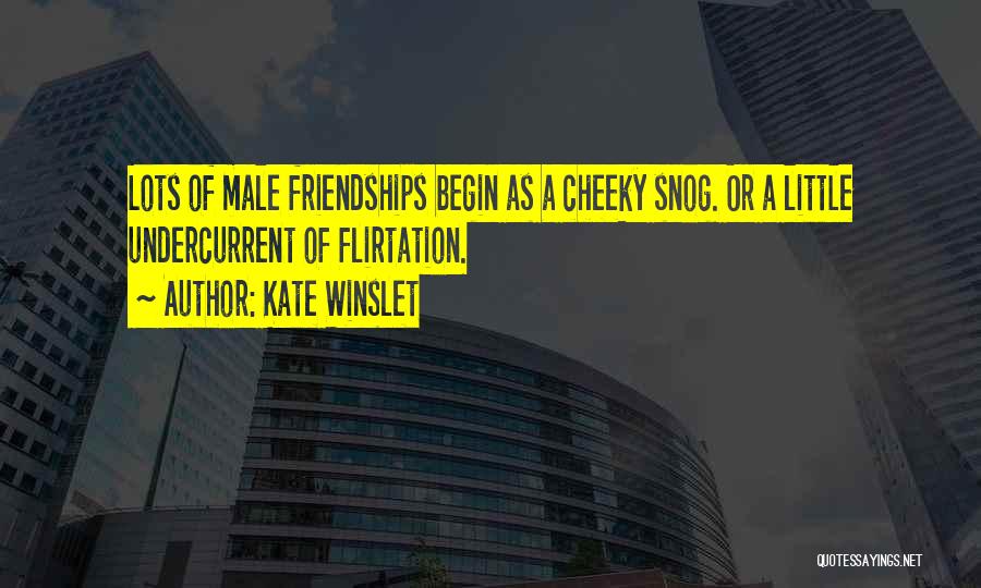 Kate Winslet Quotes: Lots Of Male Friendships Begin As A Cheeky Snog. Or A Little Undercurrent Of Flirtation.
