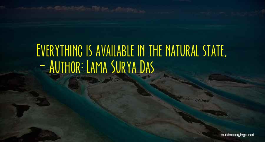 Lama Surya Das Quotes: Everything Is Available In The Natural State,
