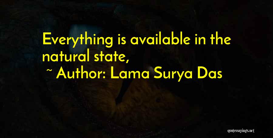 Lama Surya Das Quotes: Everything Is Available In The Natural State,