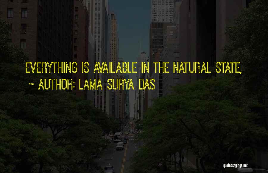 Lama Surya Das Quotes: Everything Is Available In The Natural State,