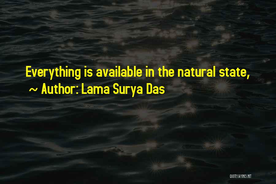 Lama Surya Das Quotes: Everything Is Available In The Natural State,