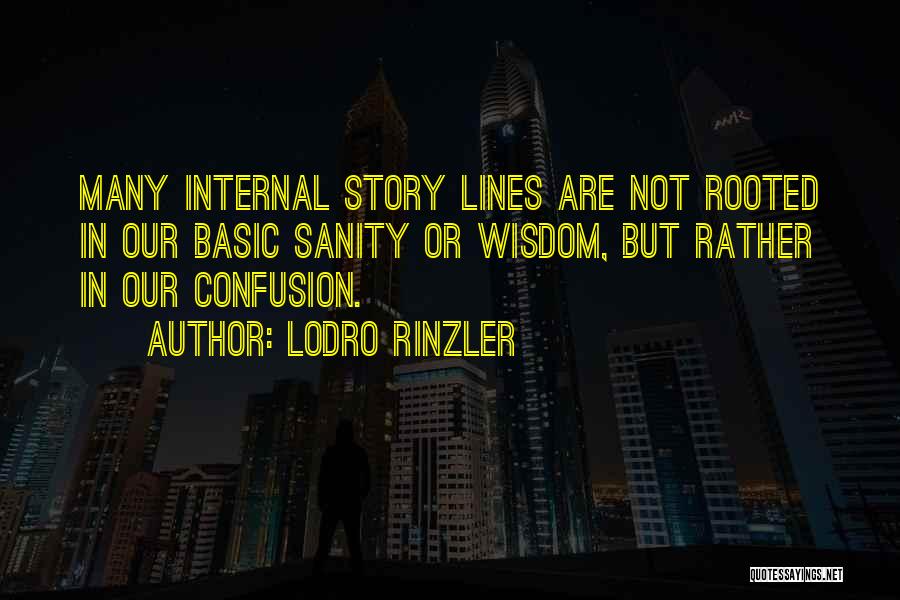 Lodro Rinzler Quotes: Many Internal Story Lines Are Not Rooted In Our Basic Sanity Or Wisdom, But Rather In Our Confusion.