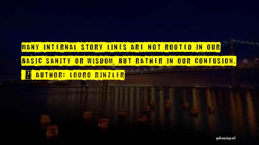 Lodro Rinzler Quotes: Many Internal Story Lines Are Not Rooted In Our Basic Sanity Or Wisdom, But Rather In Our Confusion.