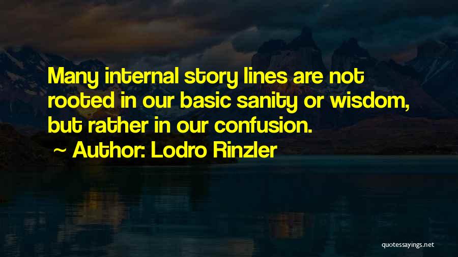 Lodro Rinzler Quotes: Many Internal Story Lines Are Not Rooted In Our Basic Sanity Or Wisdom, But Rather In Our Confusion.