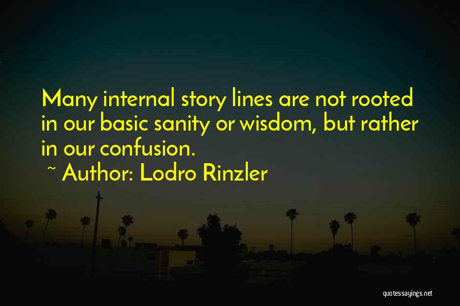 Lodro Rinzler Quotes: Many Internal Story Lines Are Not Rooted In Our Basic Sanity Or Wisdom, But Rather In Our Confusion.