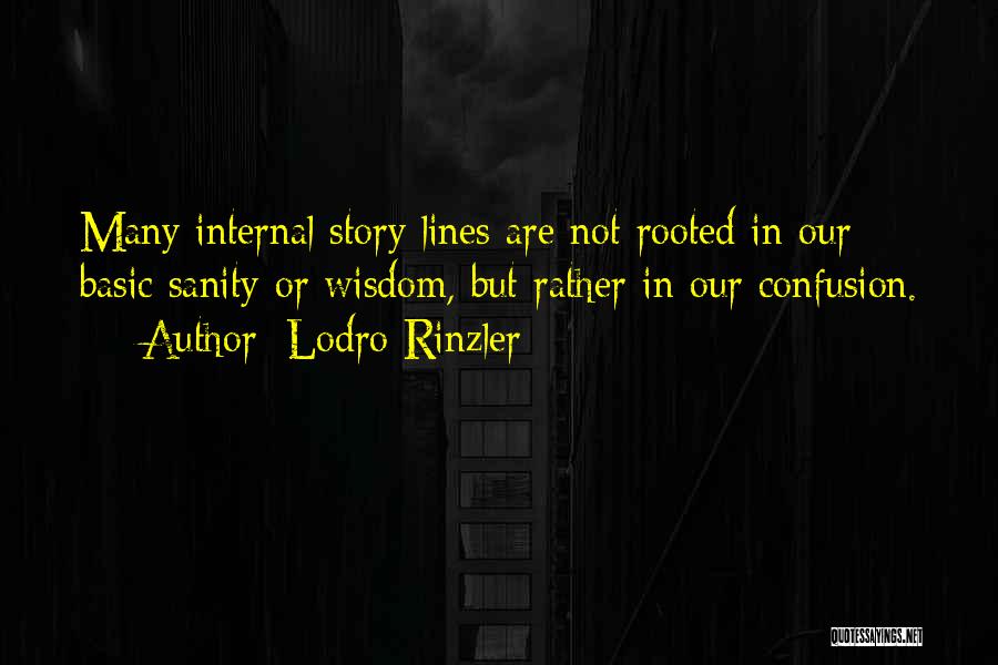Lodro Rinzler Quotes: Many Internal Story Lines Are Not Rooted In Our Basic Sanity Or Wisdom, But Rather In Our Confusion.