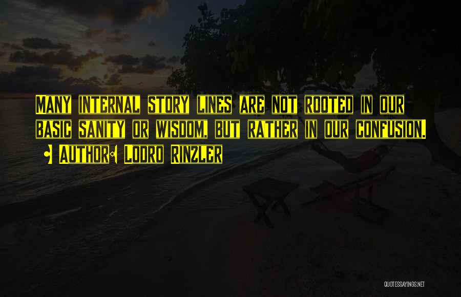 Lodro Rinzler Quotes: Many Internal Story Lines Are Not Rooted In Our Basic Sanity Or Wisdom, But Rather In Our Confusion.