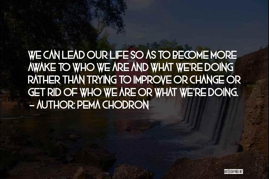 Pema Chodron Quotes: We Can Lead Our Life So As To Become More Awake To Who We Are And What We're Doing Rather