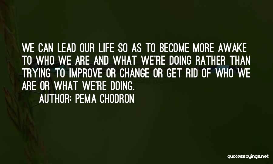 Pema Chodron Quotes: We Can Lead Our Life So As To Become More Awake To Who We Are And What We're Doing Rather