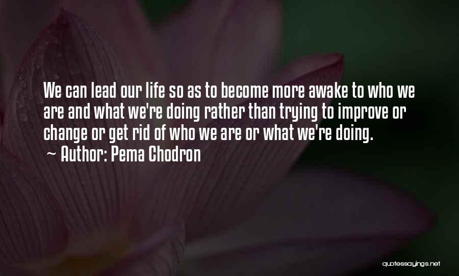 Pema Chodron Quotes: We Can Lead Our Life So As To Become More Awake To Who We Are And What We're Doing Rather