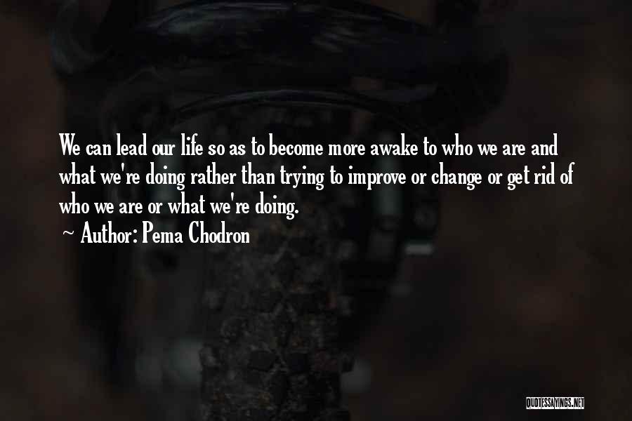 Pema Chodron Quotes: We Can Lead Our Life So As To Become More Awake To Who We Are And What We're Doing Rather