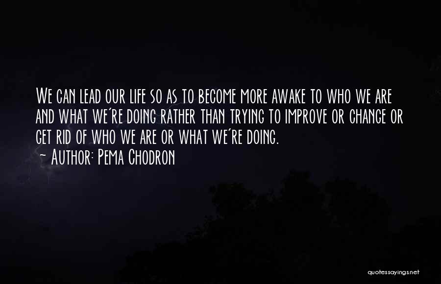 Pema Chodron Quotes: We Can Lead Our Life So As To Become More Awake To Who We Are And What We're Doing Rather