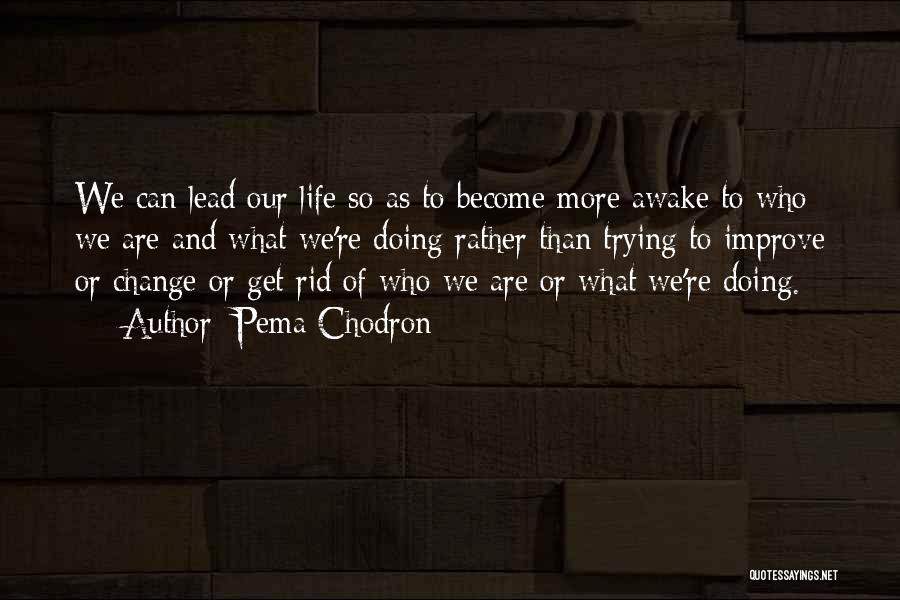 Pema Chodron Quotes: We Can Lead Our Life So As To Become More Awake To Who We Are And What We're Doing Rather