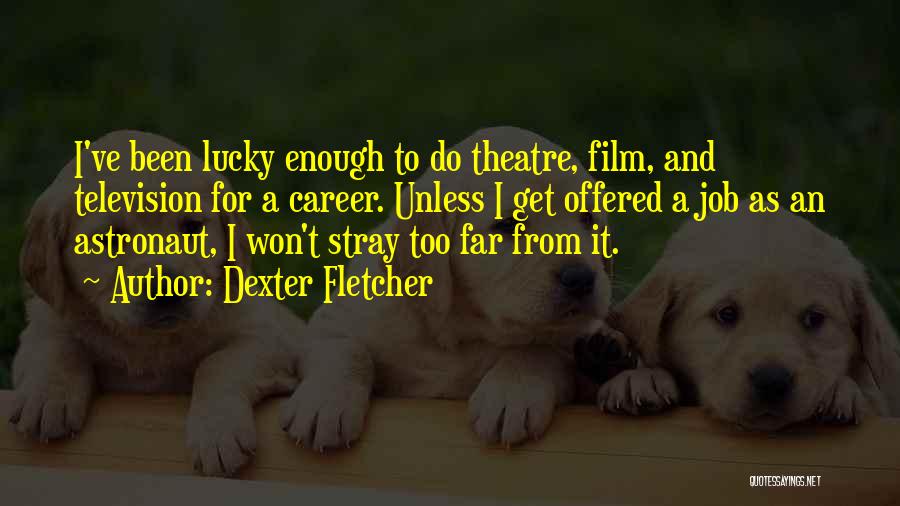 Dexter Fletcher Quotes: I've Been Lucky Enough To Do Theatre, Film, And Television For A Career. Unless I Get Offered A Job As
