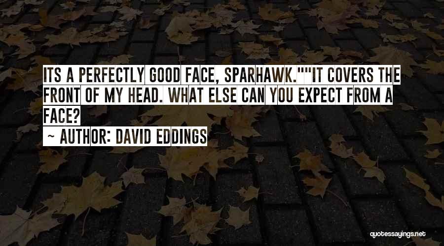 David Eddings Quotes: Its A Perfectly Good Face, Sparhawk.it Covers The Front Of My Head. What Else Can You Expect From A Face?