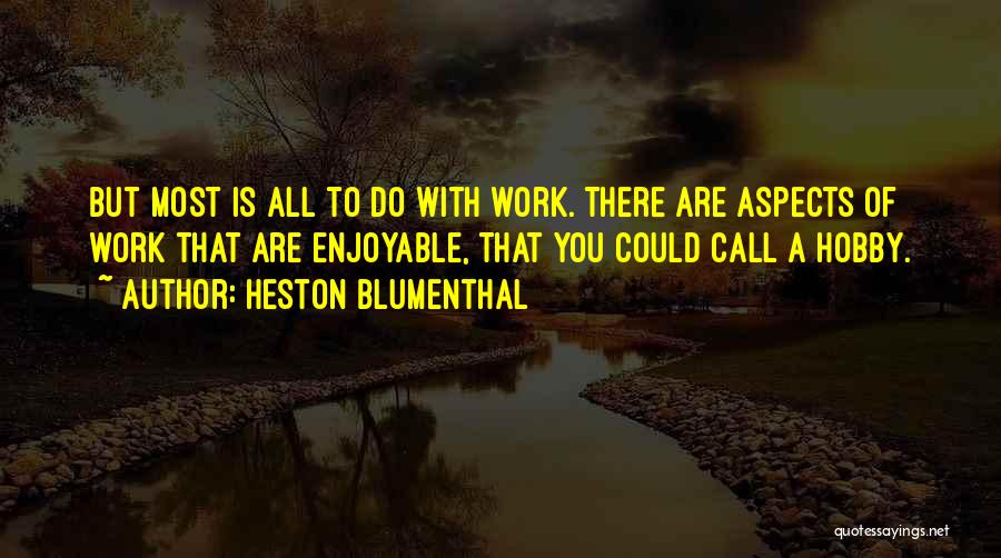 Heston Blumenthal Quotes: But Most Is All To Do With Work. There Are Aspects Of Work That Are Enjoyable, That You Could Call