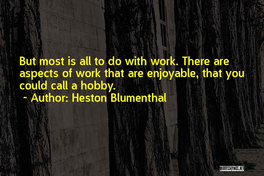 Heston Blumenthal Quotes: But Most Is All To Do With Work. There Are Aspects Of Work That Are Enjoyable, That You Could Call