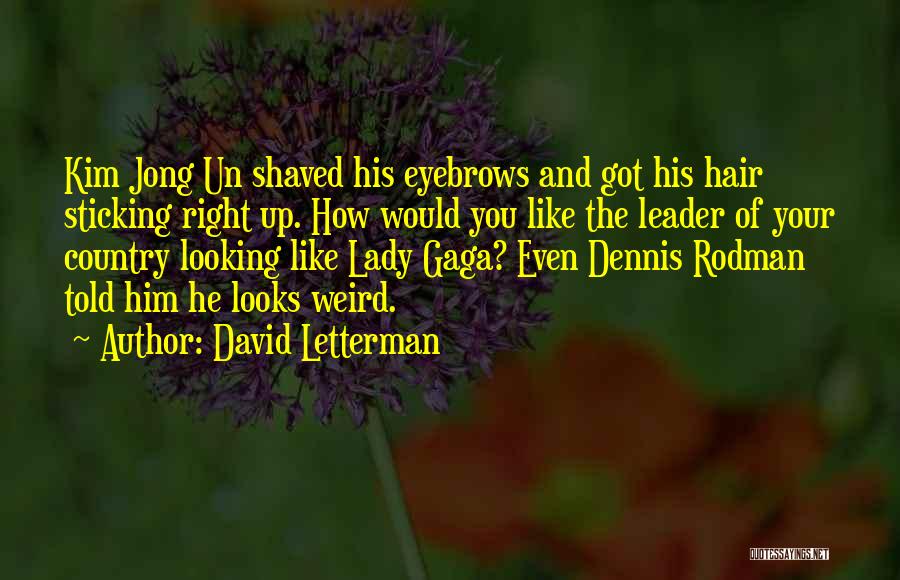 David Letterman Quotes: Kim Jong Un Shaved His Eyebrows And Got His Hair Sticking Right Up. How Would You Like The Leader Of