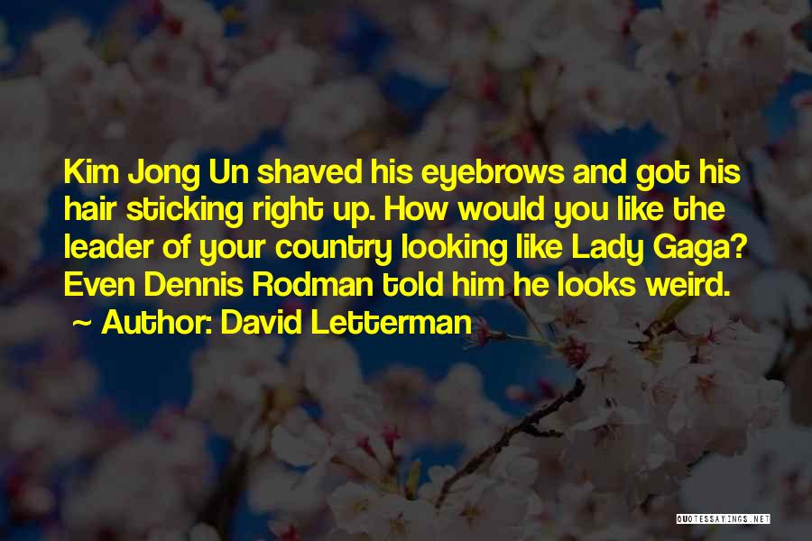 David Letterman Quotes: Kim Jong Un Shaved His Eyebrows And Got His Hair Sticking Right Up. How Would You Like The Leader Of