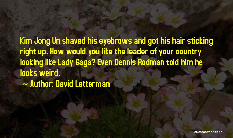 David Letterman Quotes: Kim Jong Un Shaved His Eyebrows And Got His Hair Sticking Right Up. How Would You Like The Leader Of